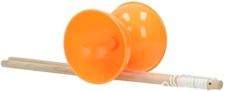 Diabolo orange Spielzeug für Kinder - Kunststoff Diabolo mit Holzstäben