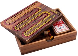 HOT Sports + Toys jeu de cribbage en bois de voyage acacia 22x17 cm