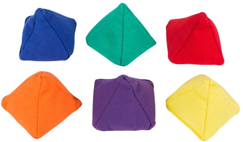 Spordas sacs de haricots pyramide set de 6 beanbags colorés