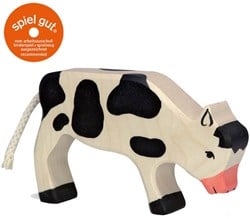 Holztiger Kalb, grasend, schwarz, 80004
