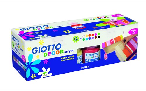 Giotto Acrylfarben Set - Decor Acrylic 12 Farben 25 ml Tuben