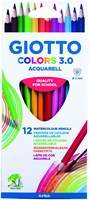 Giotto crayons aquarellables set 12 pcs boîte suspendue créatif-2