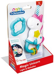 Clementoni Baby Einhorn Rassel mit Licht und Musik - Unicorn Spielzeug