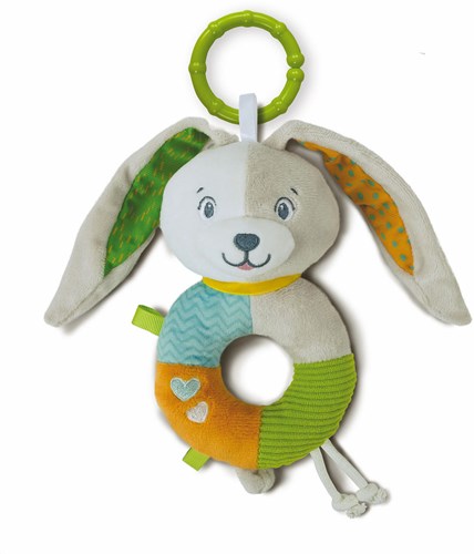 Clementoni Baby Plüsch Rassel Kaninchen - weiches Babyspielzeug Rassel