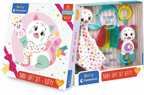 Clementoni coffret cadeau bébé peluche - Kitty - jouet sensoriel