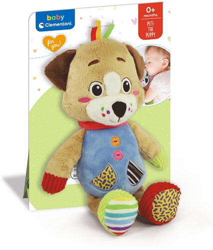 Clementoni - Chien en peluche - Jouet bébé - Doux - Multisensoriel