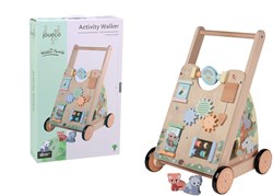 Jouéco Holz Aktivitäts-Babywalker The Wildies Family Lauflernwagen