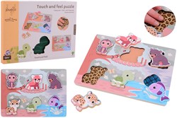 Jouéco puzzle en bois The Wildies Family poches douces jouet éducatif