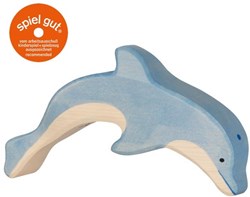 Holztiger Delphin, springend
