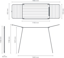 Séchoir Brabantia HangOn 22 mètres noir mat - étendoir à linge