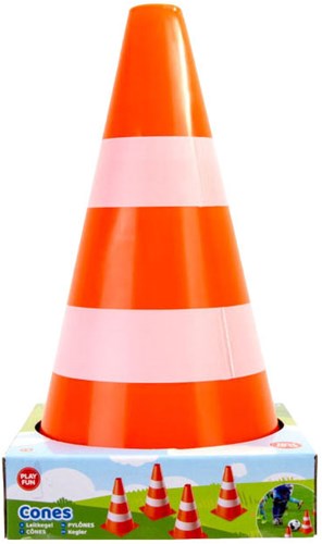 Jonotoys Verkehrshütchen Spielzeug Set orange-weiß 4 Stück Kunststoff