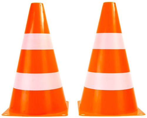 Jonotoys Verkehrshütchen Spielzeug Set orange-weiß 4 Stück Kunststoff-3