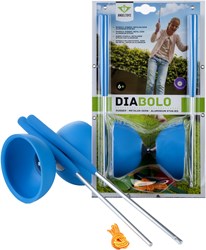 Angel Sports Diabolo Spielzeug Gummi mit Metallstäben blau