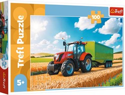 Trefl Puzzle Landwirtschaft Traktor mit Anhänger - 100 Teile FSC