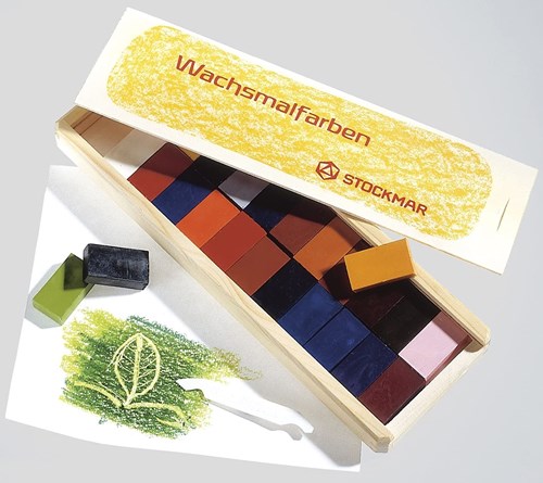 Stockmar Wachsmalblöcke Kreativset 24 Farben Holzkiste-2