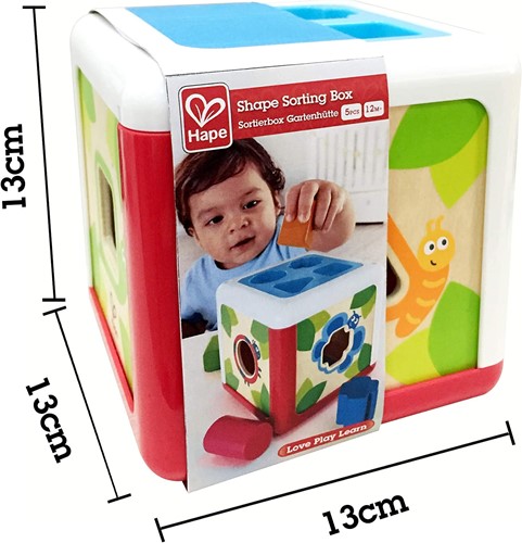 Hape E0507 - Sortierbox Gartenhütte, Farben-und Formensortierwürfel-3