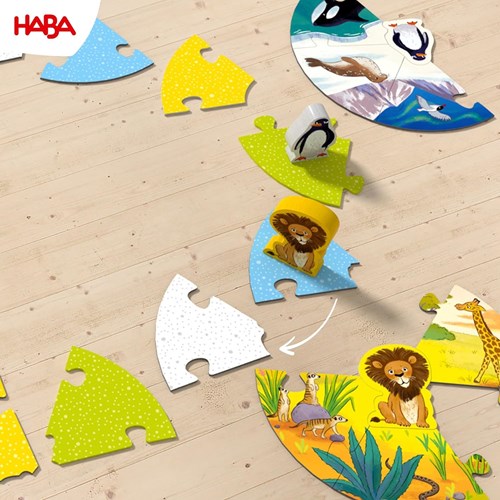 Haba !!! Jeu - Game meets Puzzle - Où vivent le lion et ses amis ? (F = NL 2011724003 - DE 2011724001) (DE/E/F/NL/IT/ES)-2