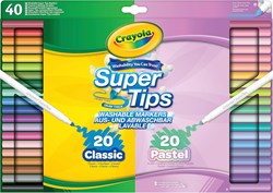 Crayola Filzstift Set - Supertips klassische Pastellfarben 40 Stück