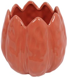 Countryfield pot de fleur tulipe plastique rose foncé décoration 12x12x13cm