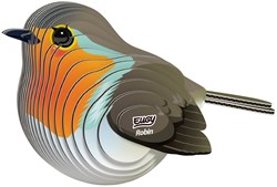 Eugy 3D Puzzle Rotkehlchen - bunte Tier Bastelset aus Karton