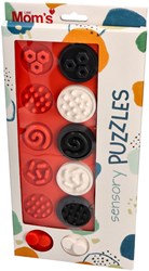 Mom's Care jouet sensoriel XL puzzle contrasté roues noir-blanc