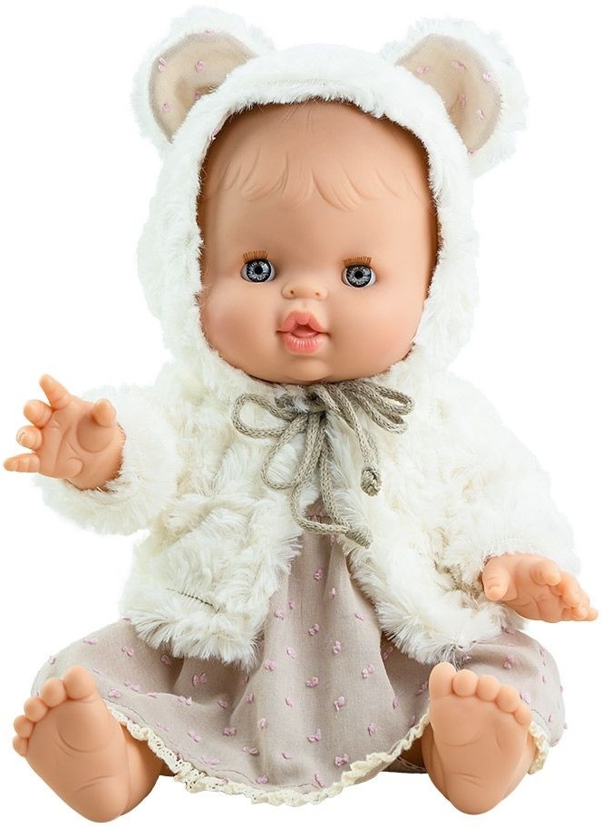 Paola Reina Gordi Baby Doll Girl Elvi White - 34 cm