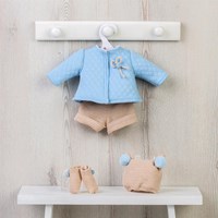 Asi Puppenkleidung skandinavisches Design blau/beige Set Puppenoutfit