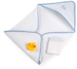Asi Puppen Bade-Set mit Handtuch, Waschlappen und Badeente - Blau