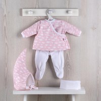Asi Puppenkleidung Winteroutfit Skandinavien rosa mit Wolken - Puppenmode