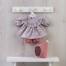 ASI DREAMS Doll Clothing - Dress, Shorts And Bonnet Old Rose / Liberty Print