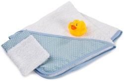 Asi Puppen Bade-Set mit Handtuch, Waschlappen und Badeente - Badespielzeug