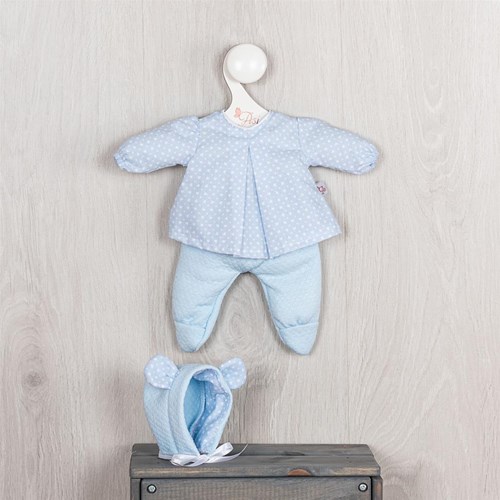 Asi Puppenkleidung Hose, Jacke und Mütze babyblau - Puppenoutfit