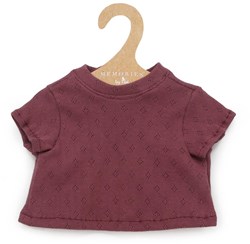 ASI DREAMS Doll Clothing - Cotton T-Shirt, Short Sleeves, Dark Rose