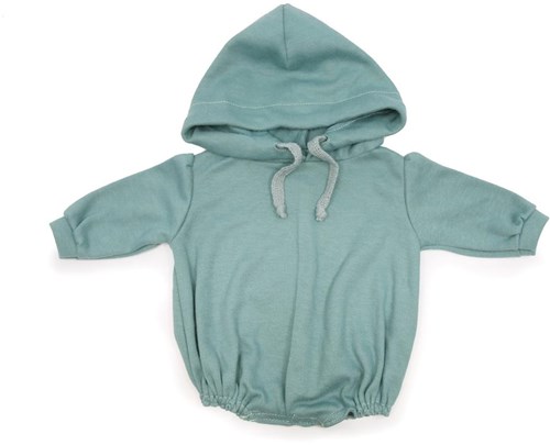 Asi Puppenkleidung - Langarm-Body mit Kapuze, altgrün, Puppenoutfit