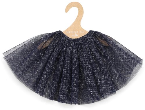 Asi Puppenrock Tüll navyblau gold - Puppenkleidung Accessoire