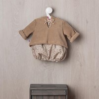 Asi Puppenkleidung - Body mit Kirschmuster und Jacke - Puppenoutfit