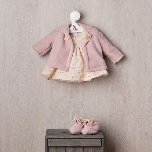 Asi Puppenkleidung Kleid mit Jacke und weichen Schuhen Iris multicolor