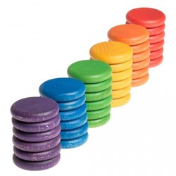 Grapat pièces de jouet en bois - 36 pièces en 6 couleurs