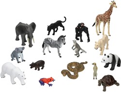 Mojo Tierfiguren Wildlife Schulset 15-teiliges Lernspielzeug