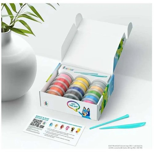 Bluey pâte à modeler - Hey Clay Bluey 15 pots de pâte colorée-2