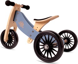 Kinderfeets Vélo d'équilibre en bois 2-en-1 & tricycle Tiny Tot Plus - Bleu Ardoise