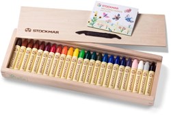 Stockmar Wachsmalstifte Set 24 Farben Holzkiste kreatives Spielzeug