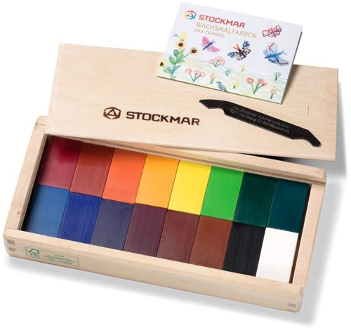Stockmar blocs de cire set créatif 16 couleurs boîte en bois