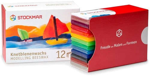 Stockmar pâte à modeler à la cire d'abeille set créatif 12 couleurs 100x40 mm-2
