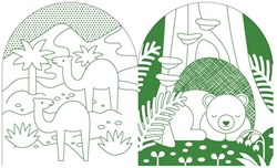 Petit Collage livre de coloriage animaux sauvages avec autocollants - jouet créatif