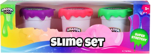 Amazing Cool pâte slime amusement 3 pièces violet vert rose set