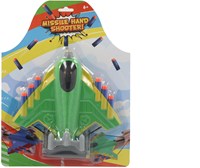 Alert avion lanceur jouet avec fléchettes en mousse - 3 pièces bleu-2