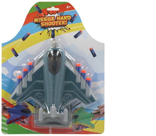 Alert avion lanceur jouet avec fléchettes en mousse - 3 pièces bleu-3