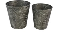 Bloempot Floresta zink set van 2