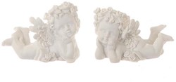 Deco engel 7x4x5,5cm wit
